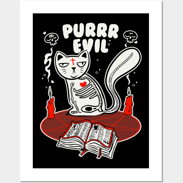 Purrr Evil Wall Art by MitchLudwig